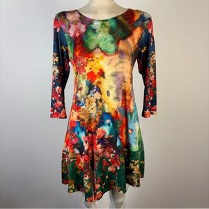 ❤️ AmmA Floral Burst Women's Tunic Top M